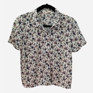 Floral short sleeve button down